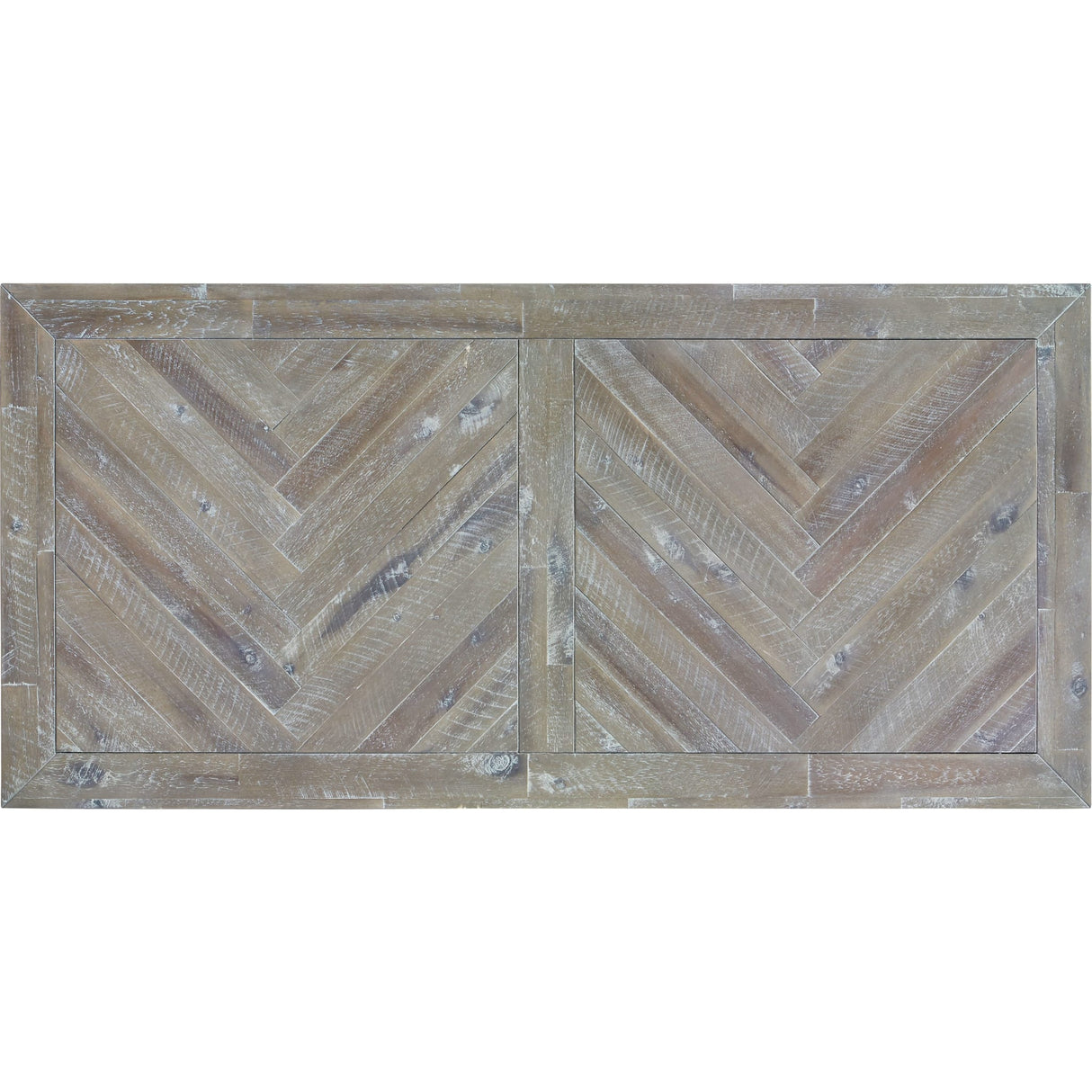 Herringbone Solid Wood Two Drawer Coffee Table in Rustic Latte