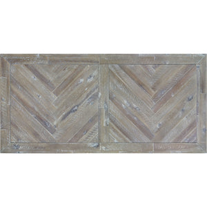 Herringbone Solid Wood Two Drawer Coffee Table in Rustic Latte