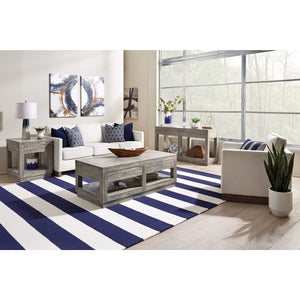 Herringbone Solid Wood Two Drawer Console in Rustic Latte