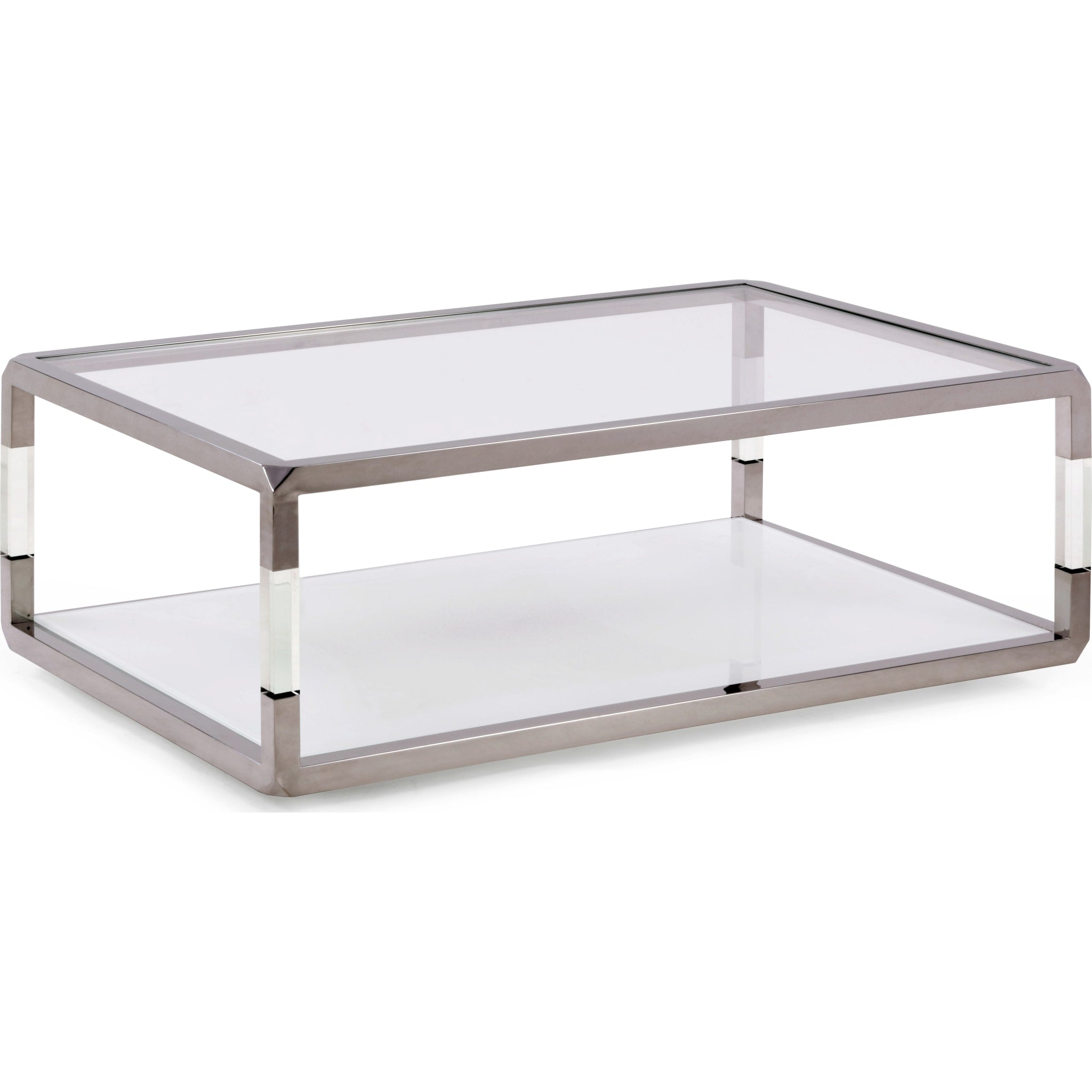 Jasper Coffee Table in Acrylic/White Glass/PSS