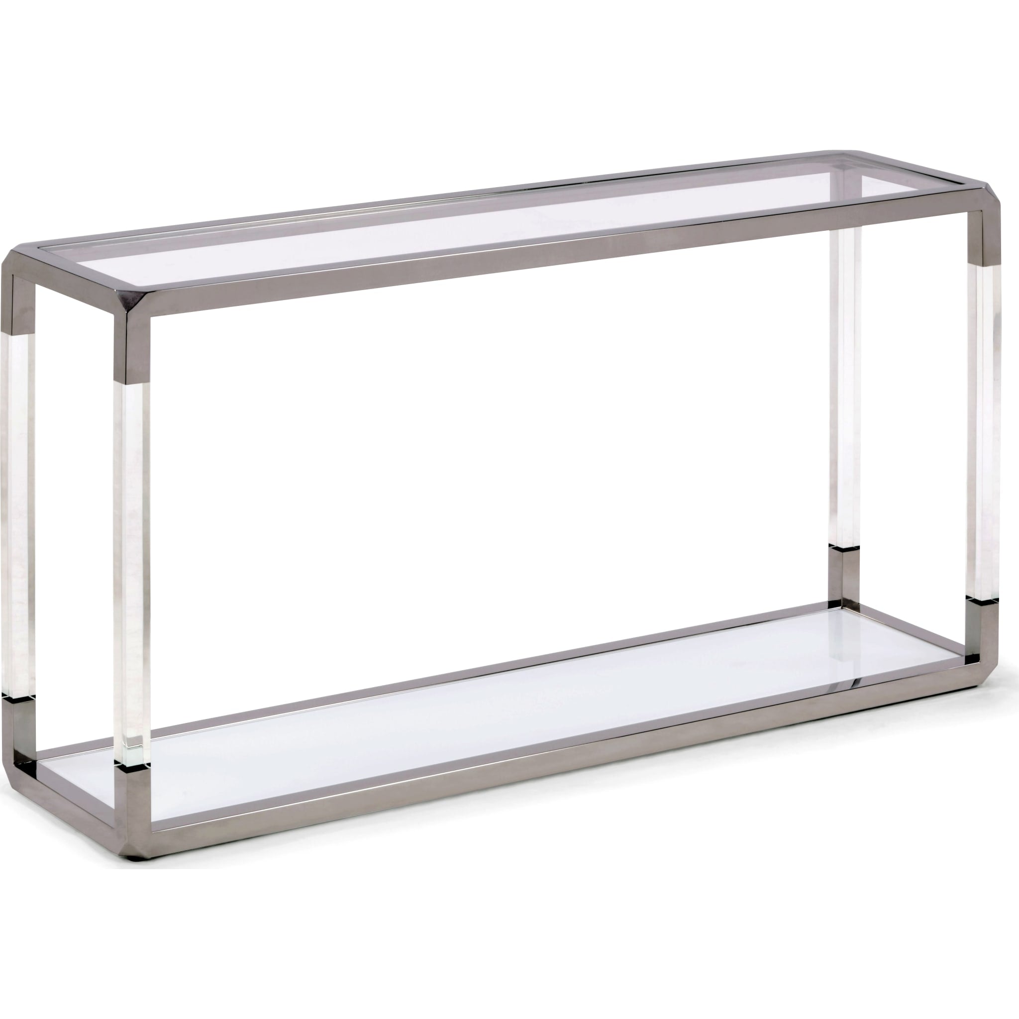 Jasper Console Table in Acrylic/White Glass/PSS