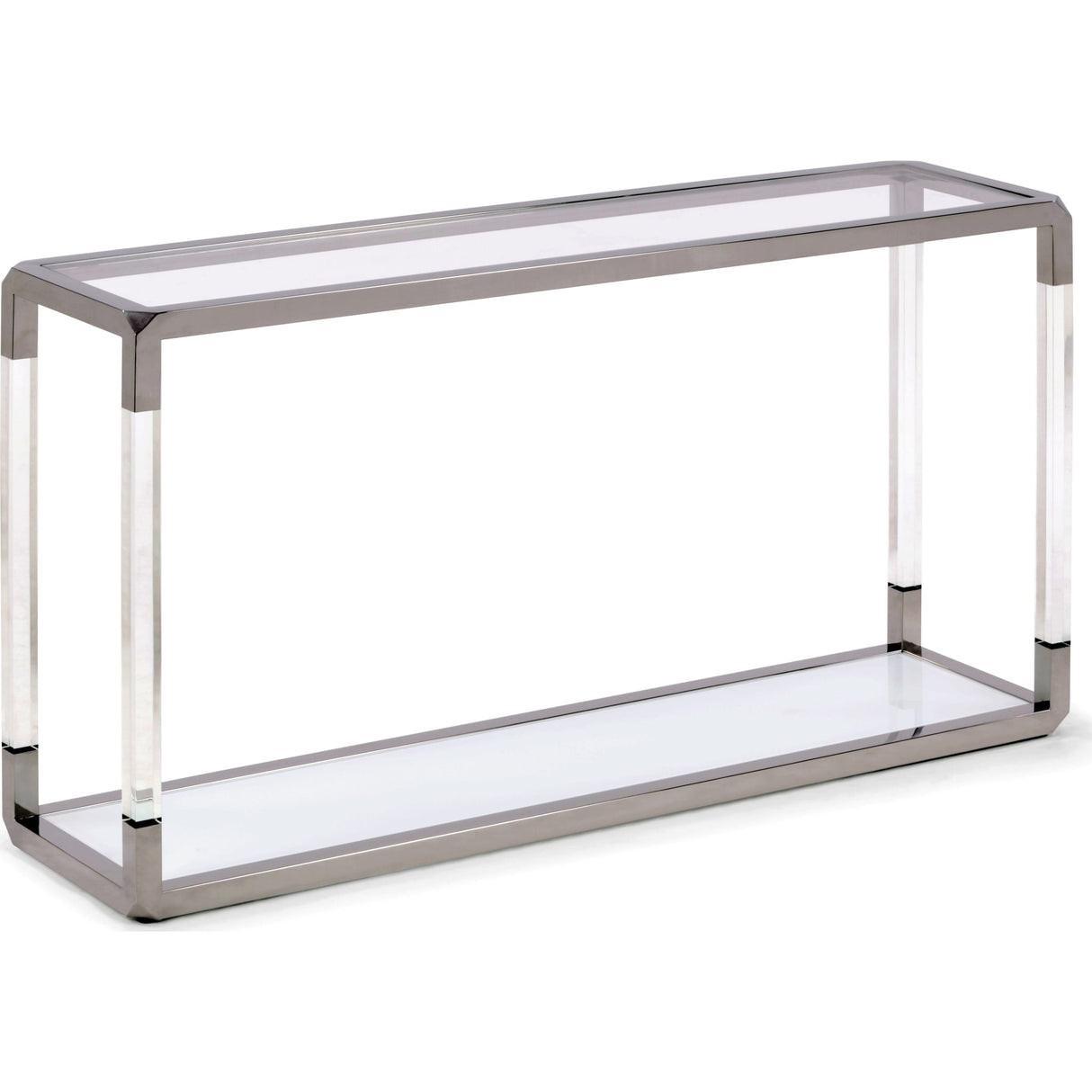 Jasper Console Table in Acrylic/White Glass/PSS