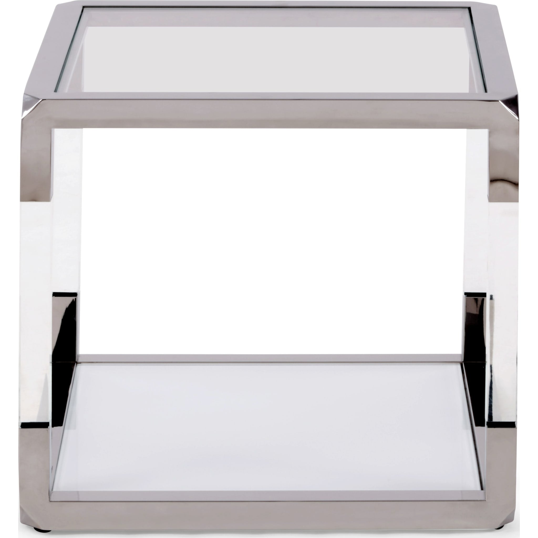 Jasper End Table in Acrylic/White Glass/PSS