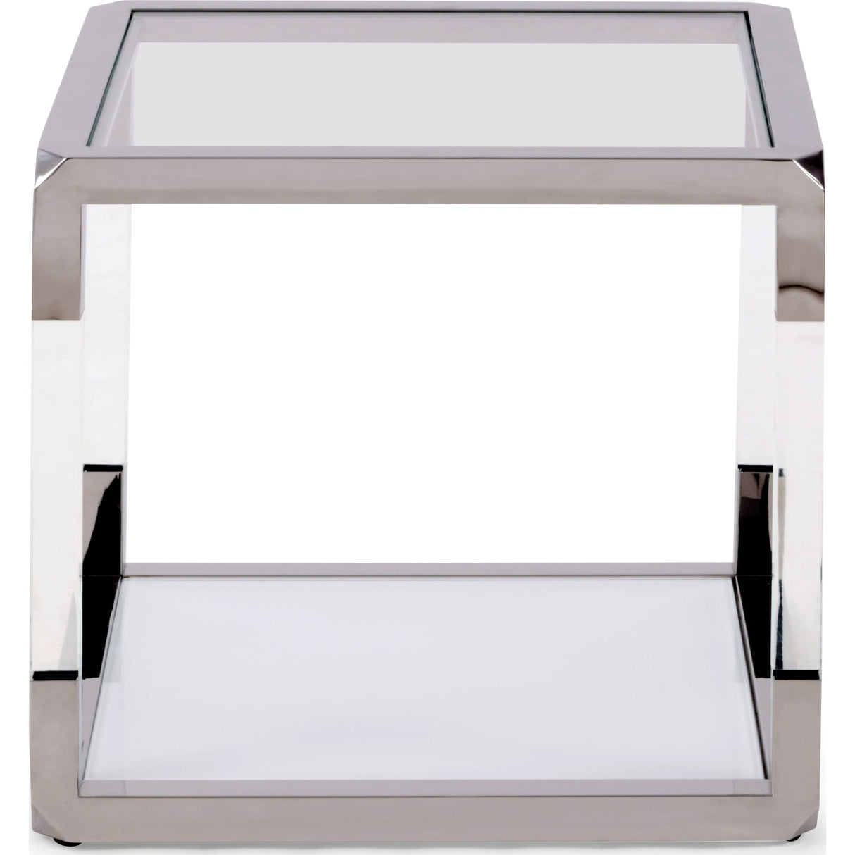 Jasper End Table in Acrylic/White Glass/PSS