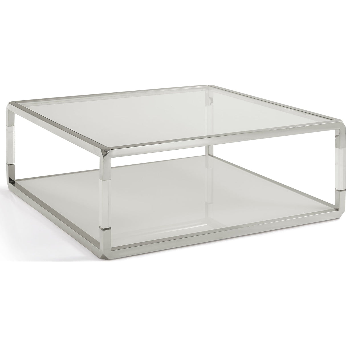 Jasper Square Coffee Table in Acrylic/White Glass/PSS