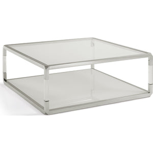 Jasper Square Coffee Table in Acrylic/White Glass/PSS