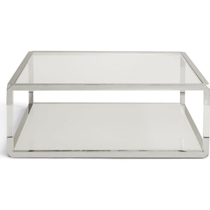 Jasper Square Coffee Table in Acrylic/White Glass/PSS
