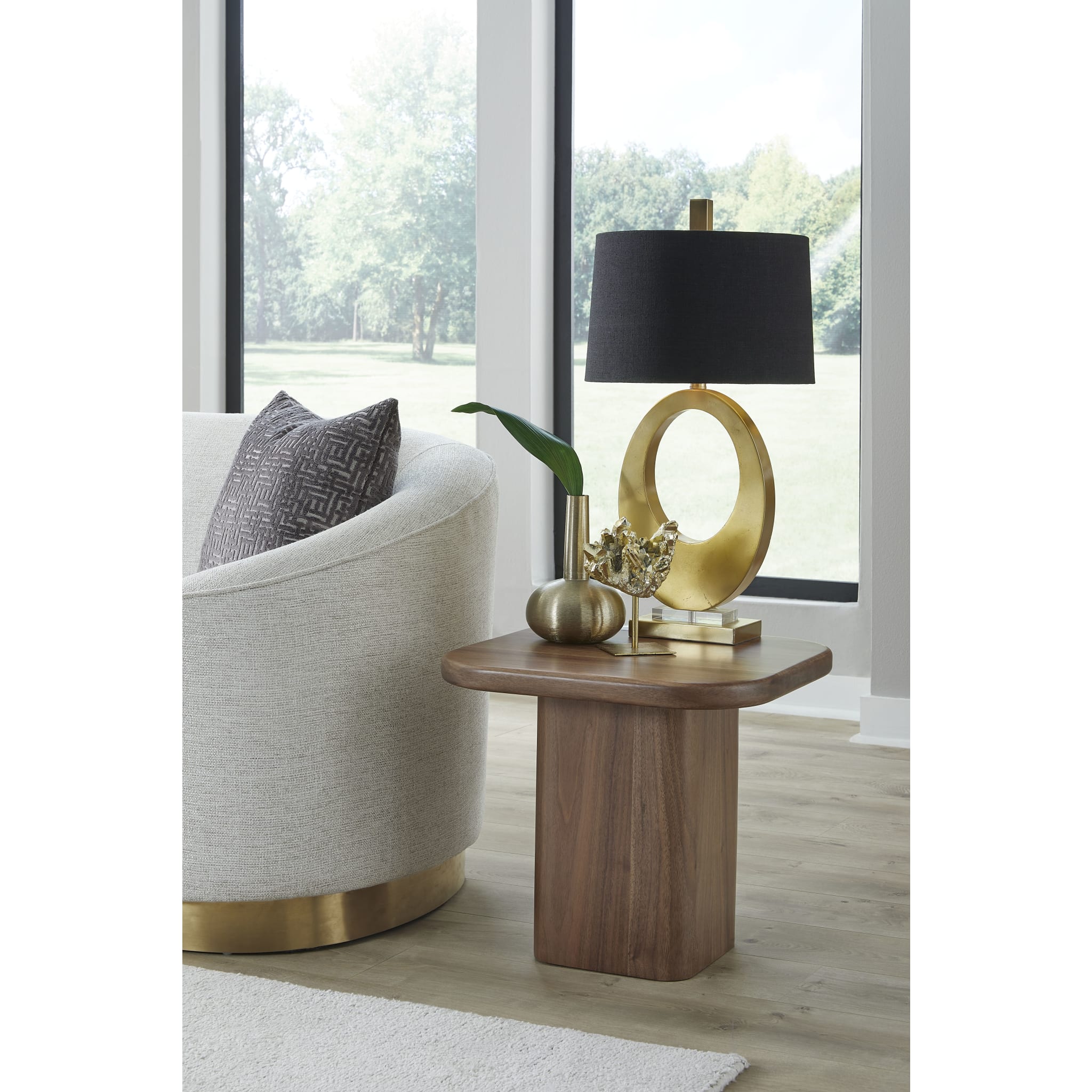 Juba Walnut End Table in Mongoose