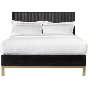 Kentfield Solid Wood Platform Bed in Black Drifted Oak