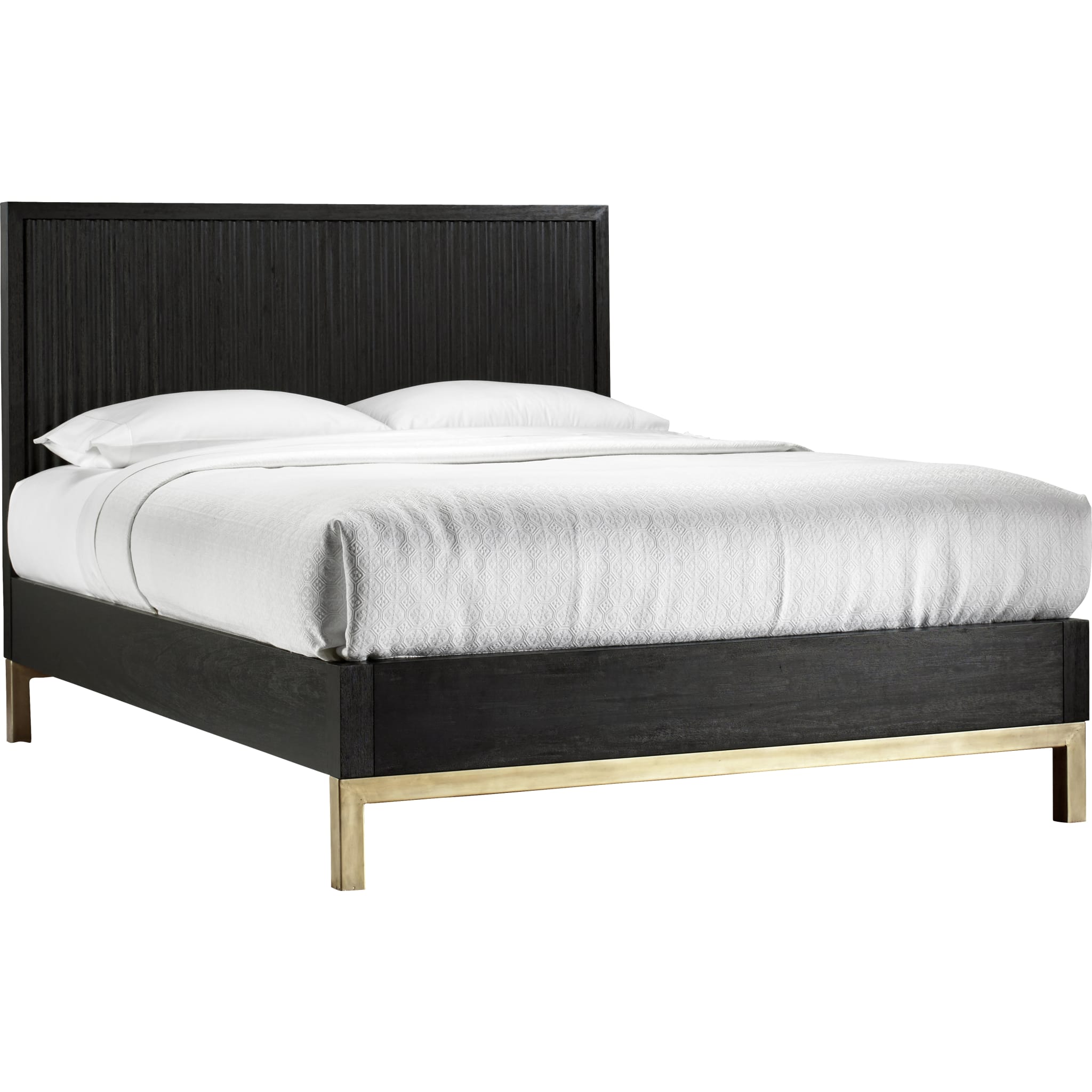Kentfield Solid Wood Platform Bed in Black Drifted Oak