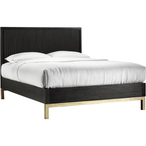 Kentfield Solid Wood Platform Bed in Black Drifted Oak