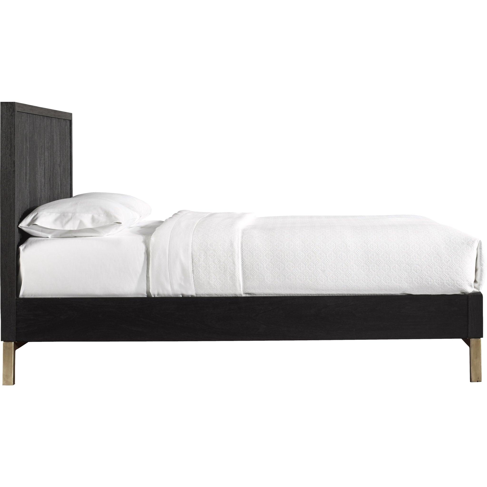 Kentfield Solid Wood Platform Bed in Black Drifted Oak