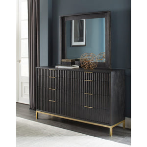 Kentifield Solid Wood Eight Drawer Dresser in Black Drifted Oak (2024)