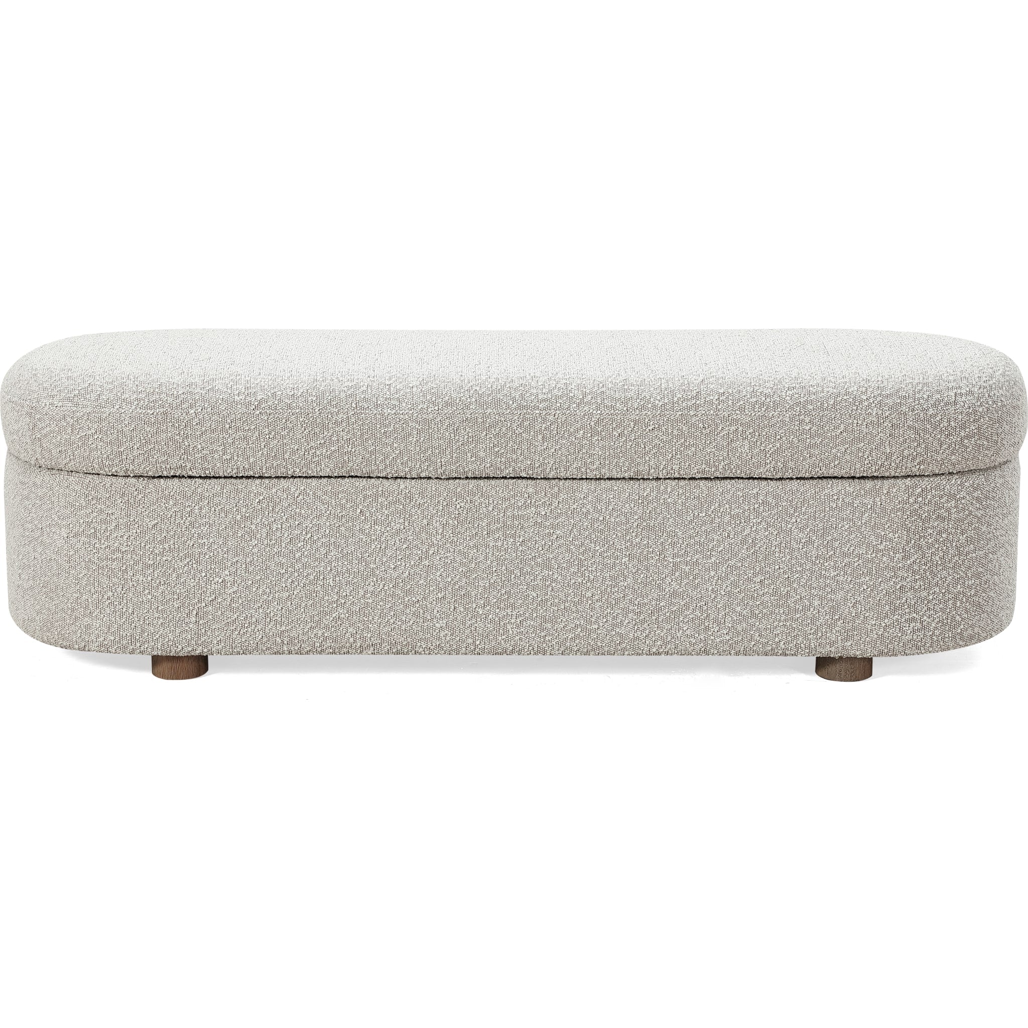Kiki Upholstered Hinged Storage Bench in Cotton Ball Boucle