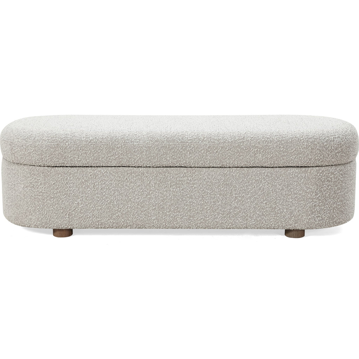 Kiki Upholstered Hinged Storage Bench in Cotton Ball Boucle