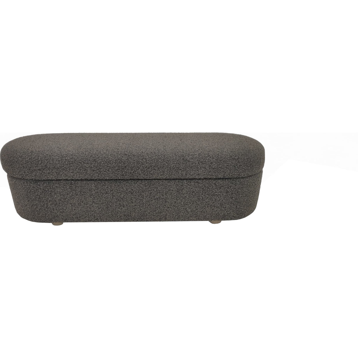 Kiki Upholstered Hinged Storage Bench in Pumpernickel Boucle
