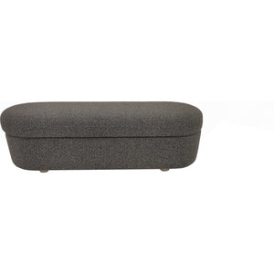 Kiki Upholstered Hinged Storage Bench in Pumpernickel Boucle