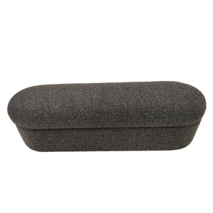 Kiki Upholstered Hinged Storage Bench in Pumpernickel Boucle