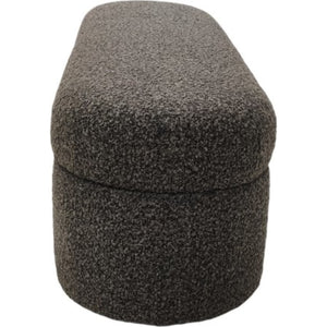Kiki Upholstered Hinged Storage Bench in Pumpernickel Boucle