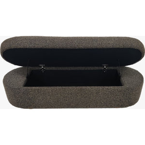 Kiki Upholstered Hinged Storage Bench in Pumpernickel Boucle