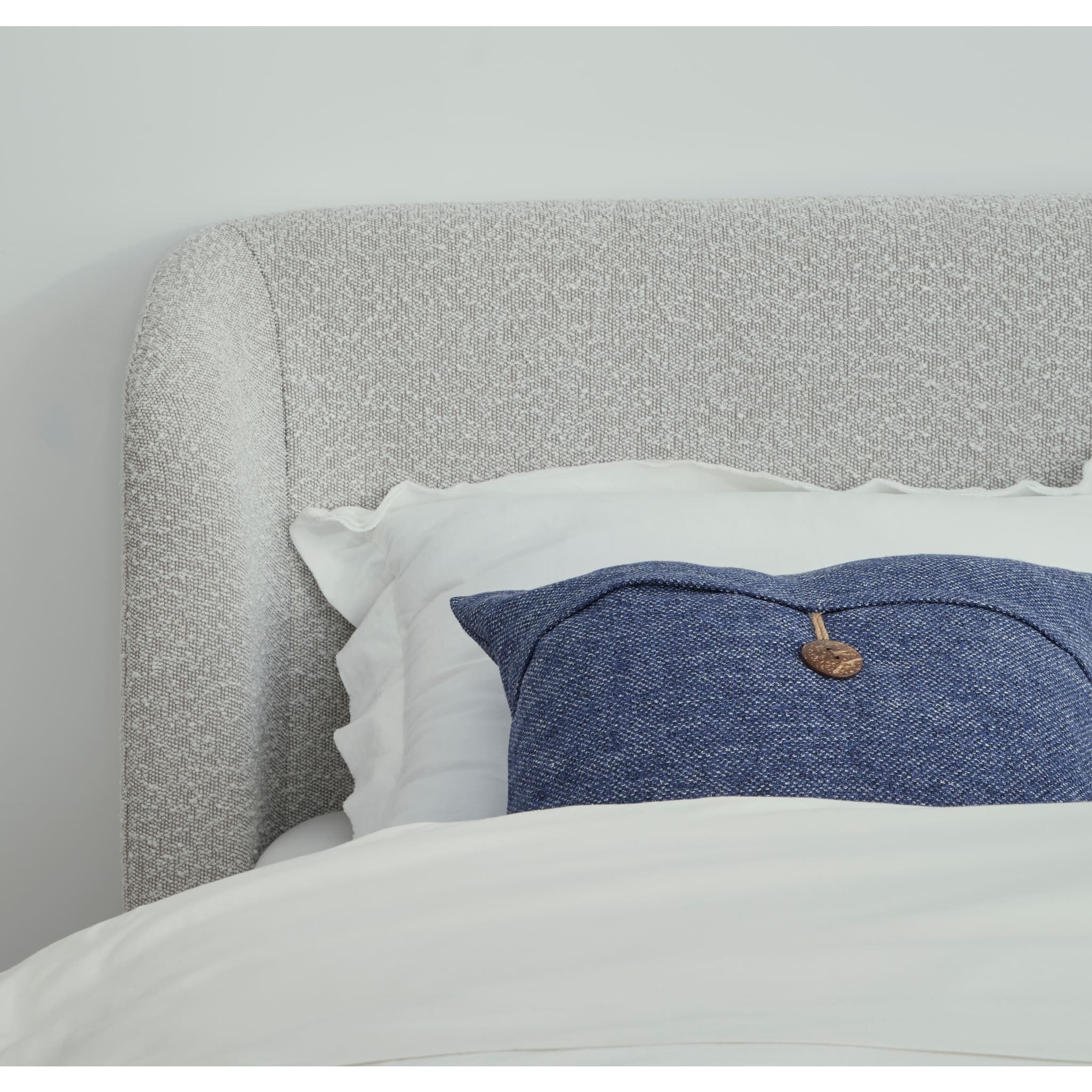 Kiki Upholstered Platform Bed in Cotton Ball Boucle