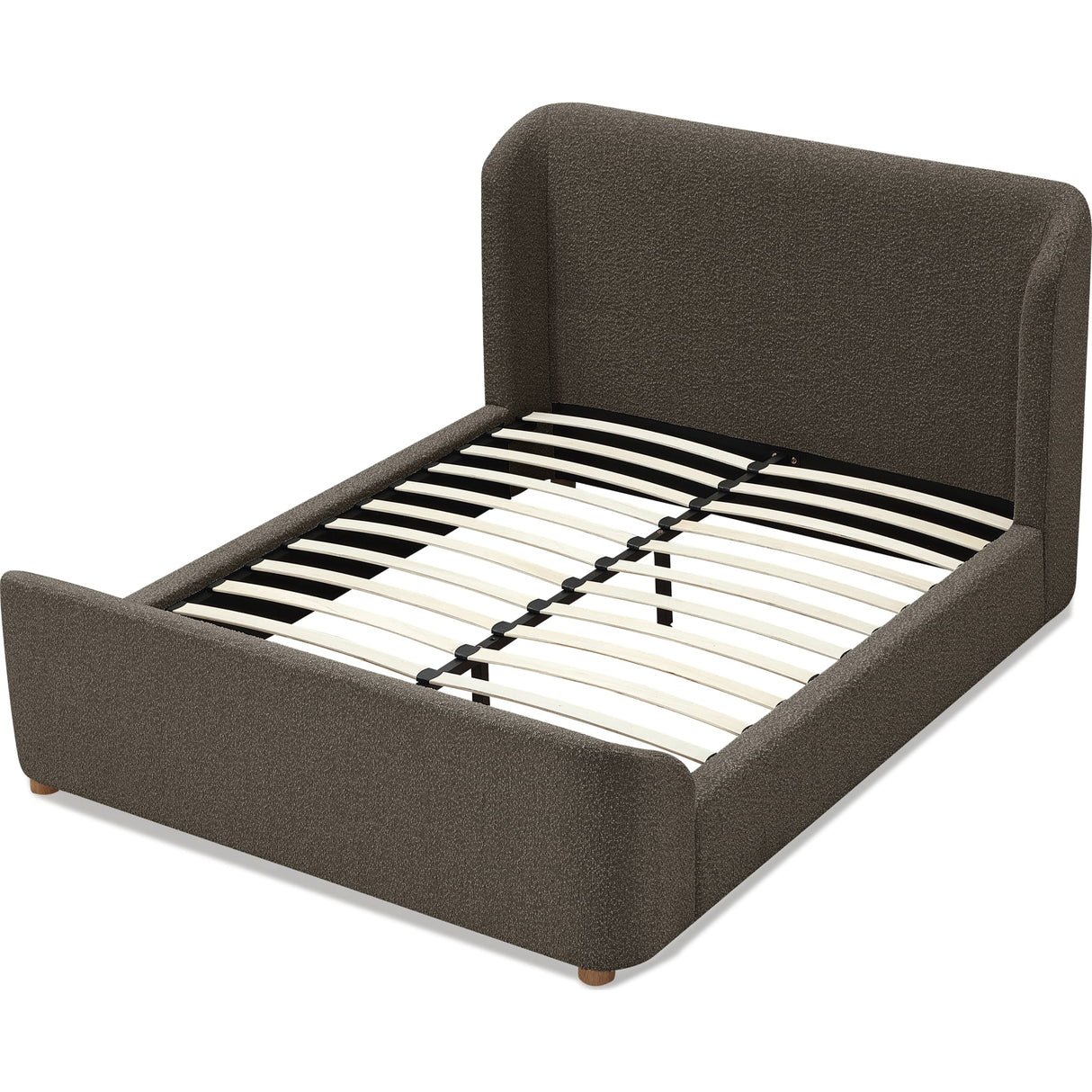 Kiki Upholstered Platform Bed in Pumpernickel Boucle