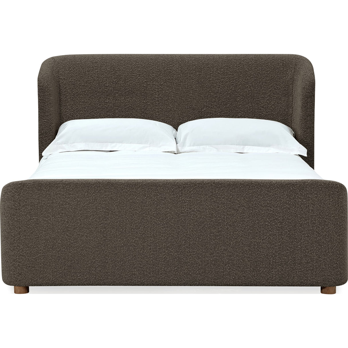Kiki Upholstered Platform Bed in Pumpernickel Boucle