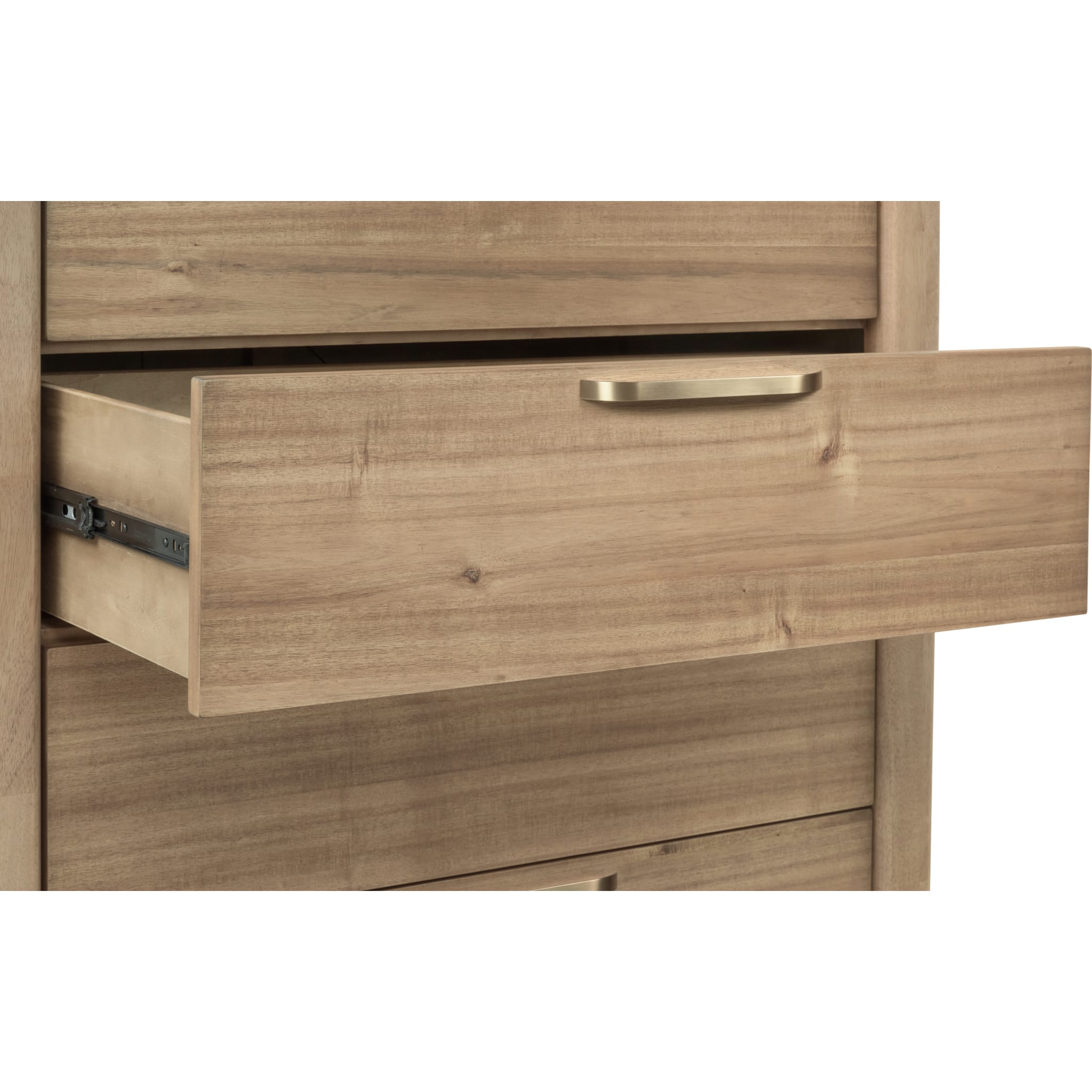 Kione Five Drawer Acacia Wood Chest in Lioness