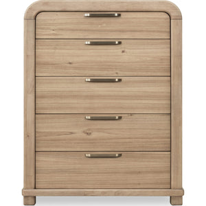 Kione Five Drawer Acacia Wood Chest in Lioness