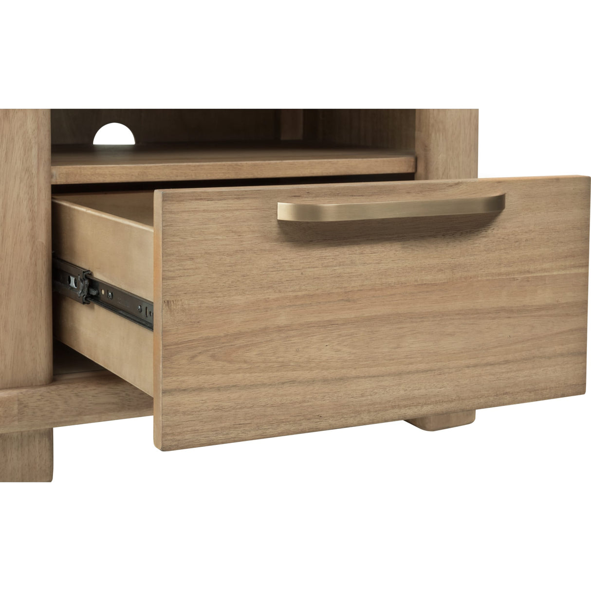 Kione One Drawer Acacia Wood Nightstand in Lioness