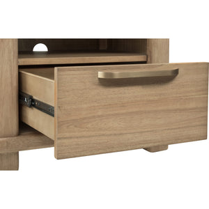 Kione One Drawer Acacia Wood Nightstand in Lioness