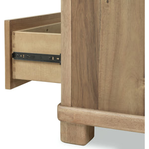 Kione One Drawer Acacia Wood Nightstand in Lioness