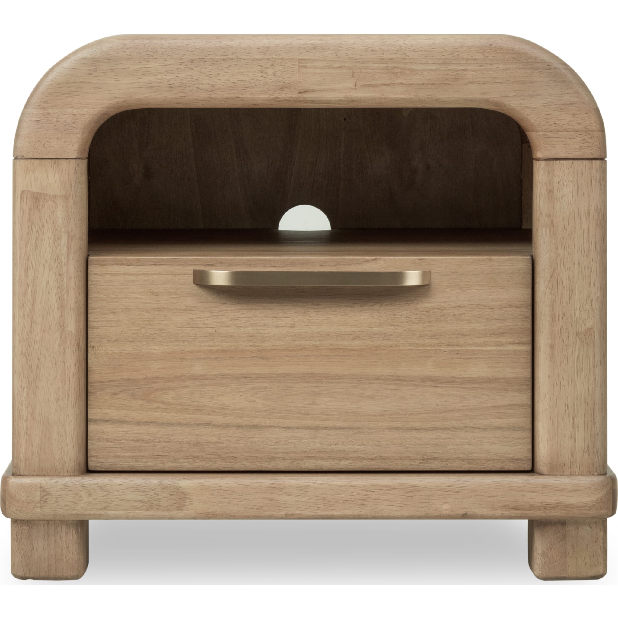 Kione One Drawer Acacia Wood Nightstand in Lioness