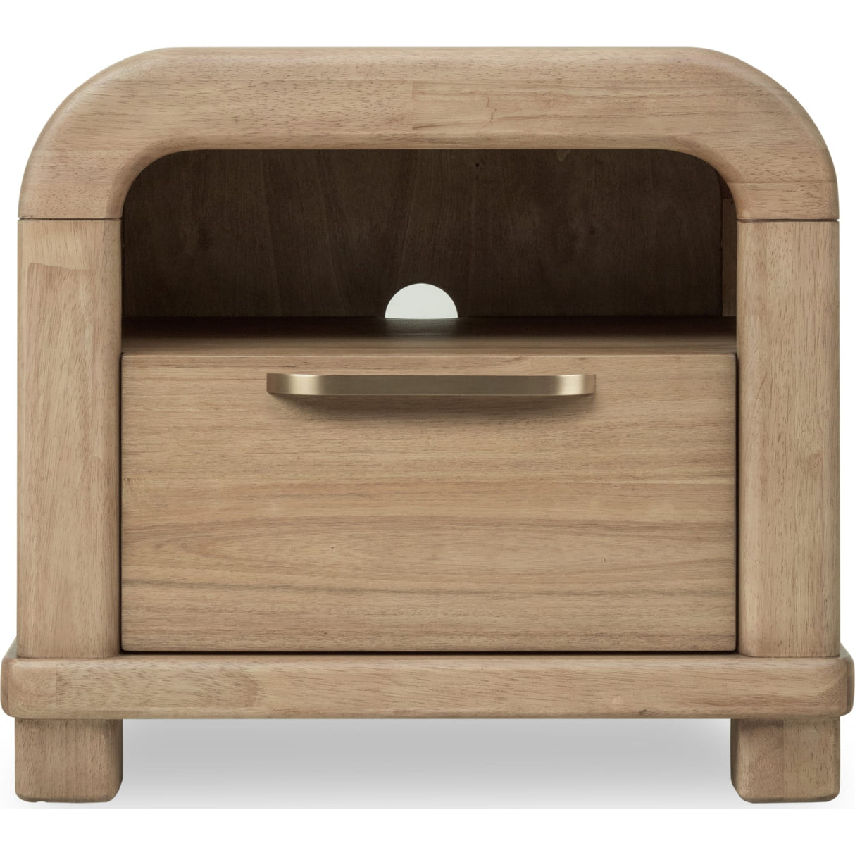 Kione One Drawer Acacia Wood Nightstand in Lioness