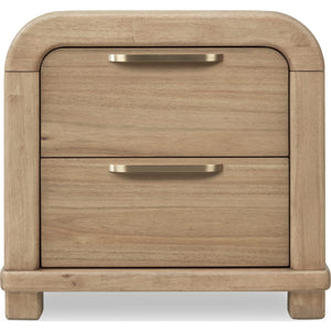 Kione Two Drawer Acacia Wood Nightstand in Lioness