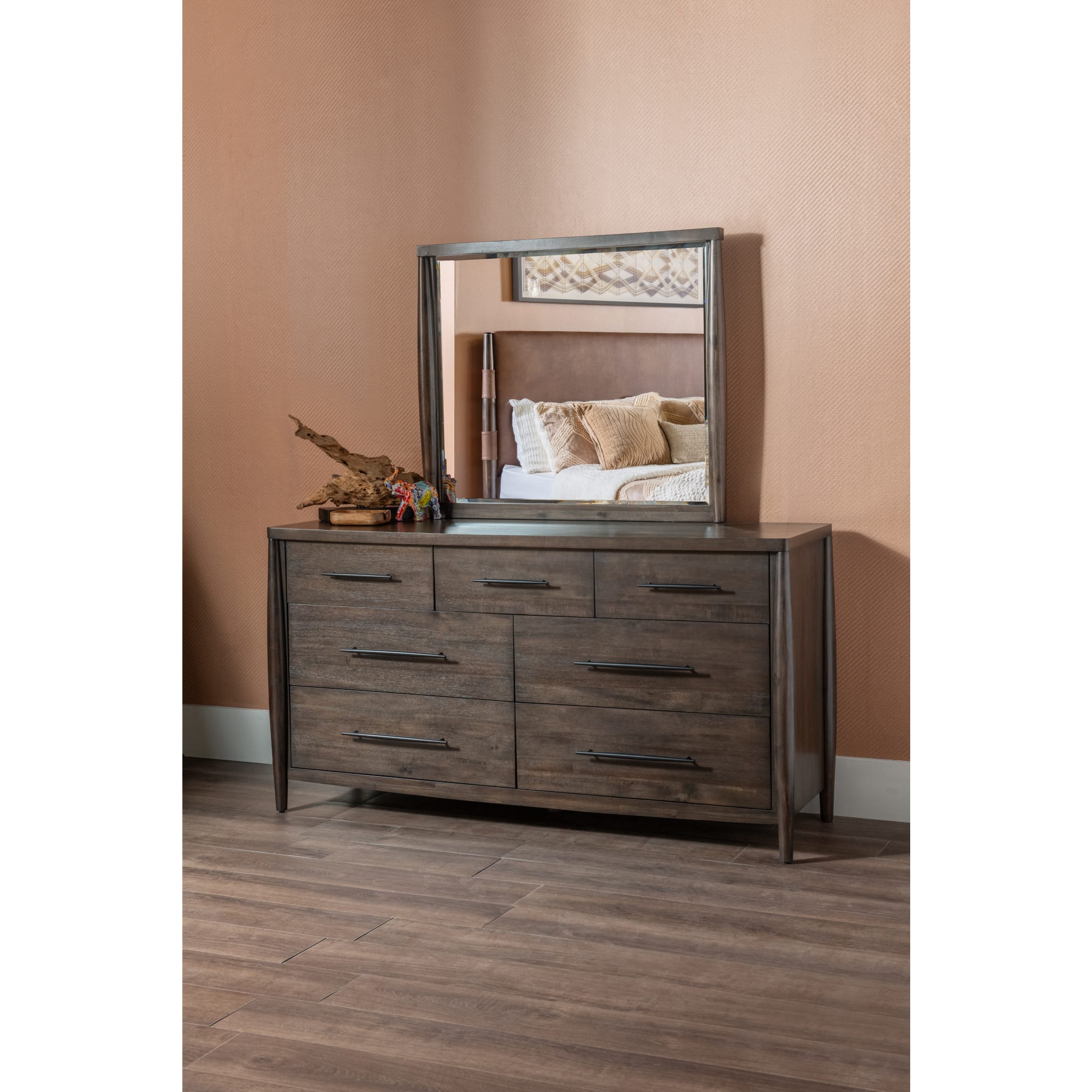 Koko Beveled Glass Wall or Dresser Mirror in Minx
