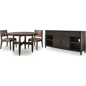 Koko Round Acacia Wood Dining Table in Minx