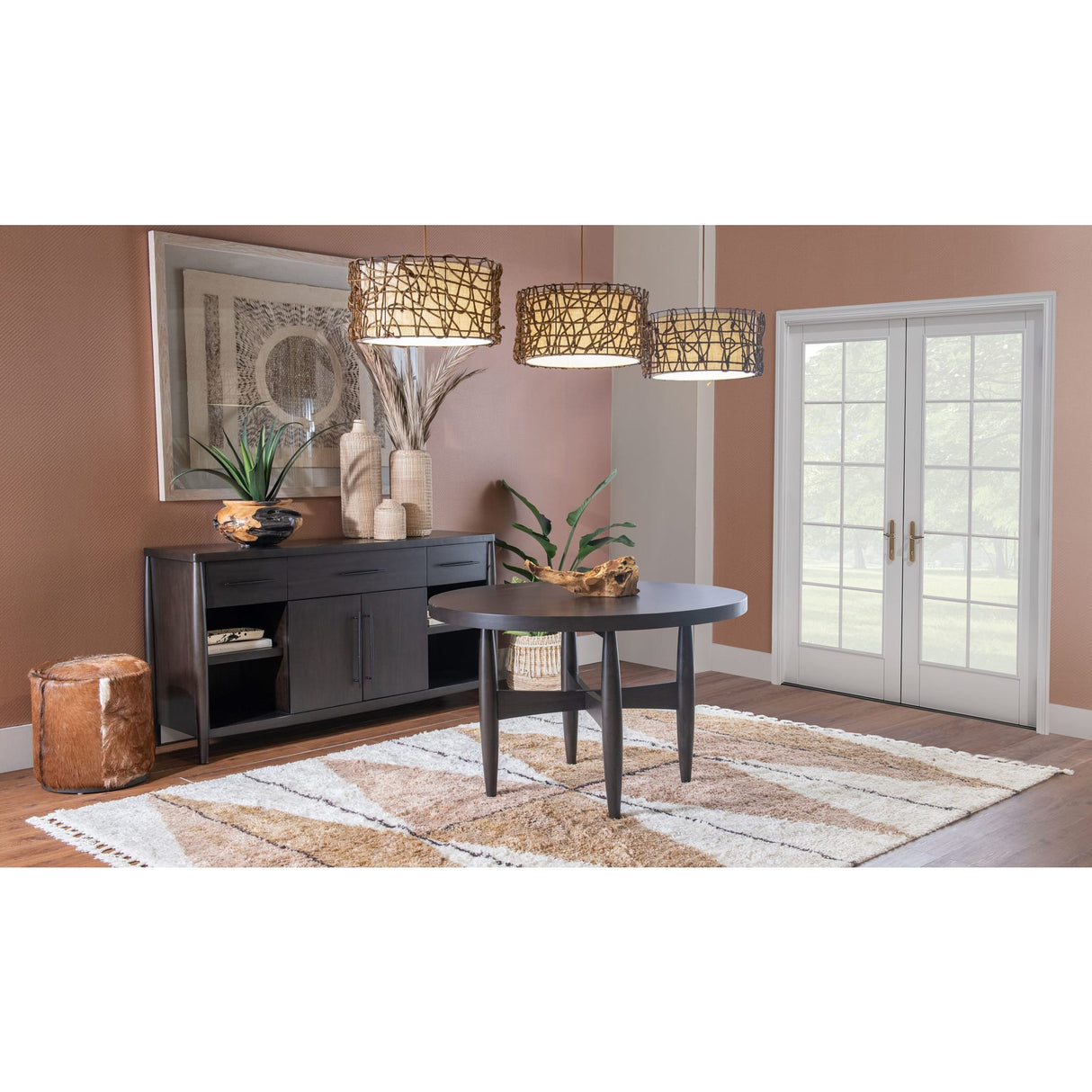 Koko Round Acacia Wood Dining Table in Minx