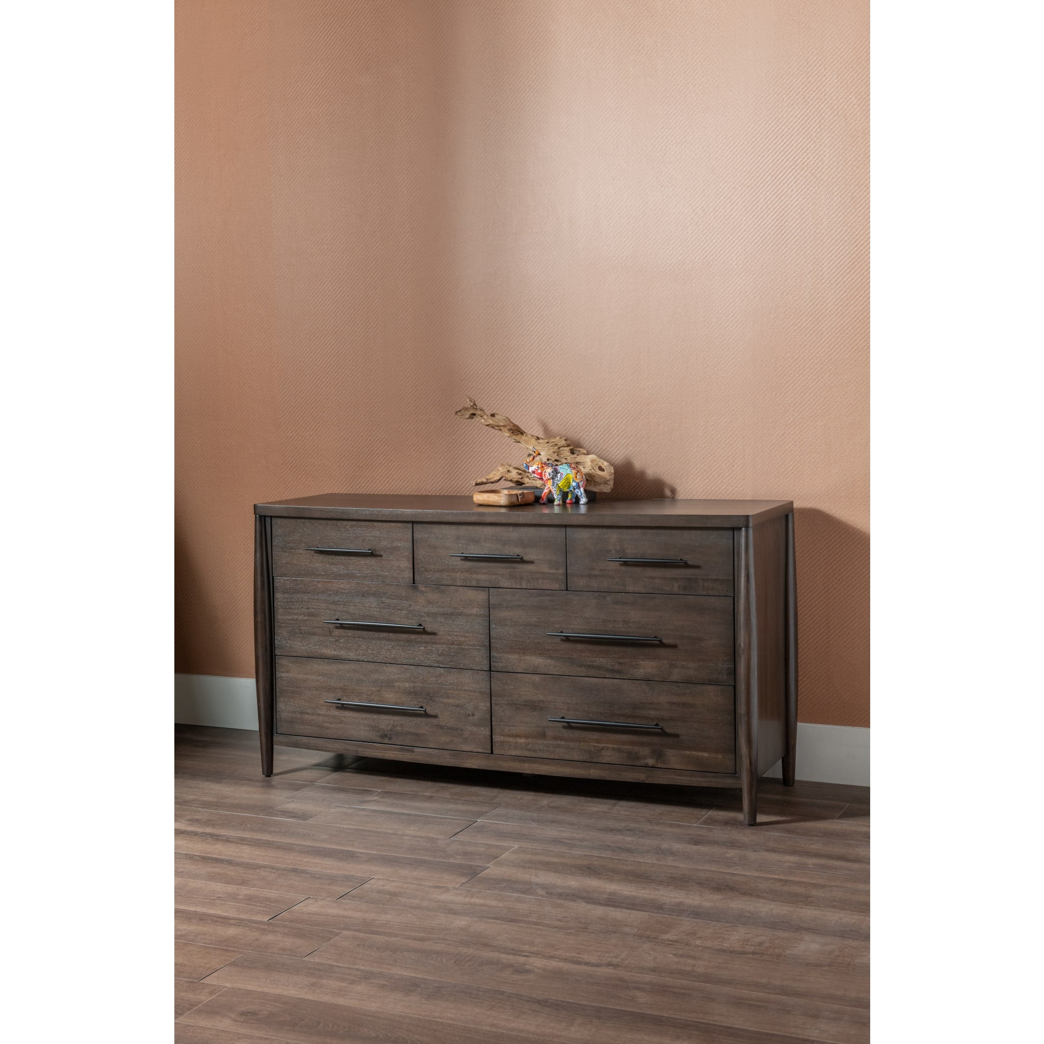 Koko Seven Drawer Acacia Wood Dresser in Minx