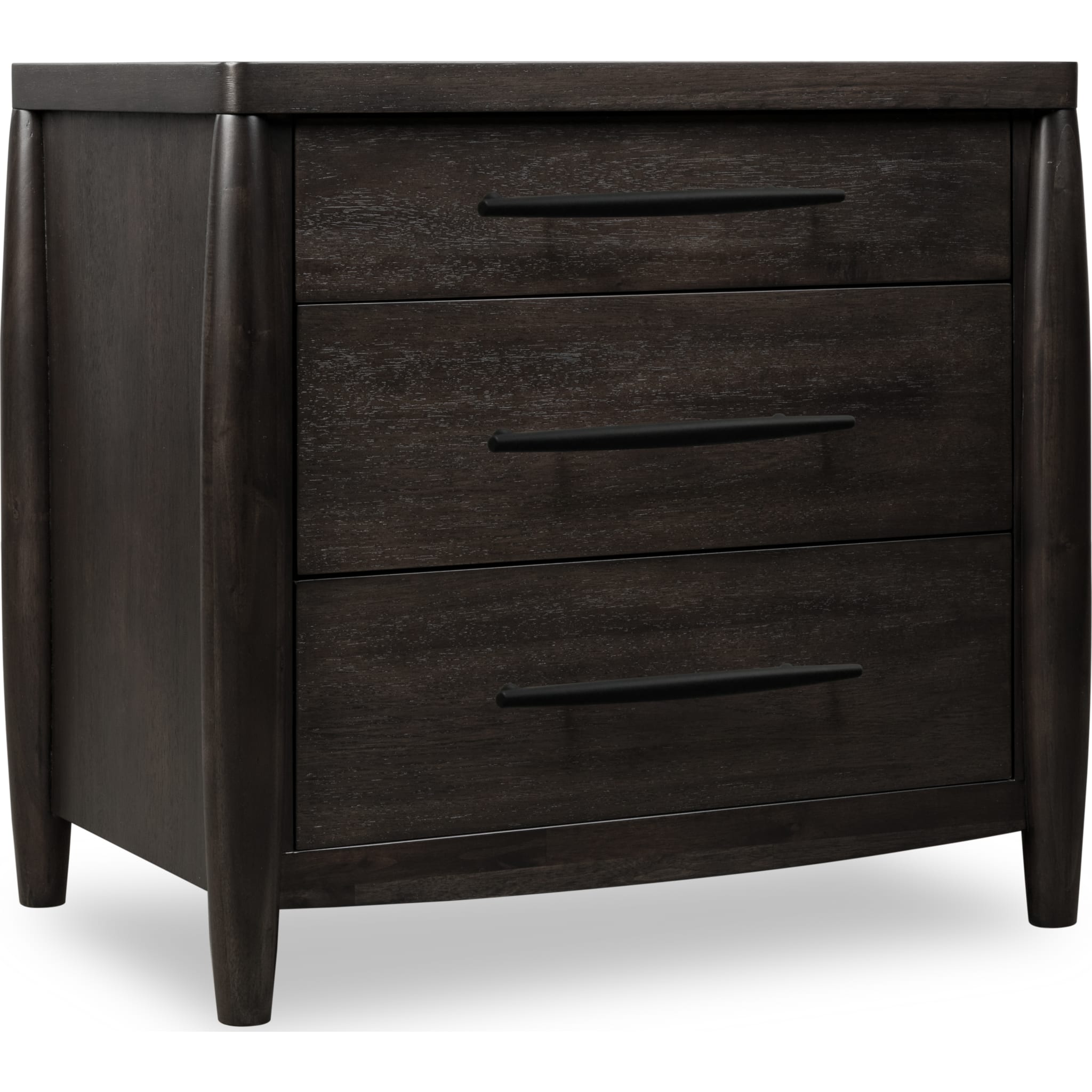 Koko Three Drawer Nightstand with Cord Management in Minx