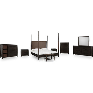 Koko Three Drawer Nightstand with Cord Management in Minx