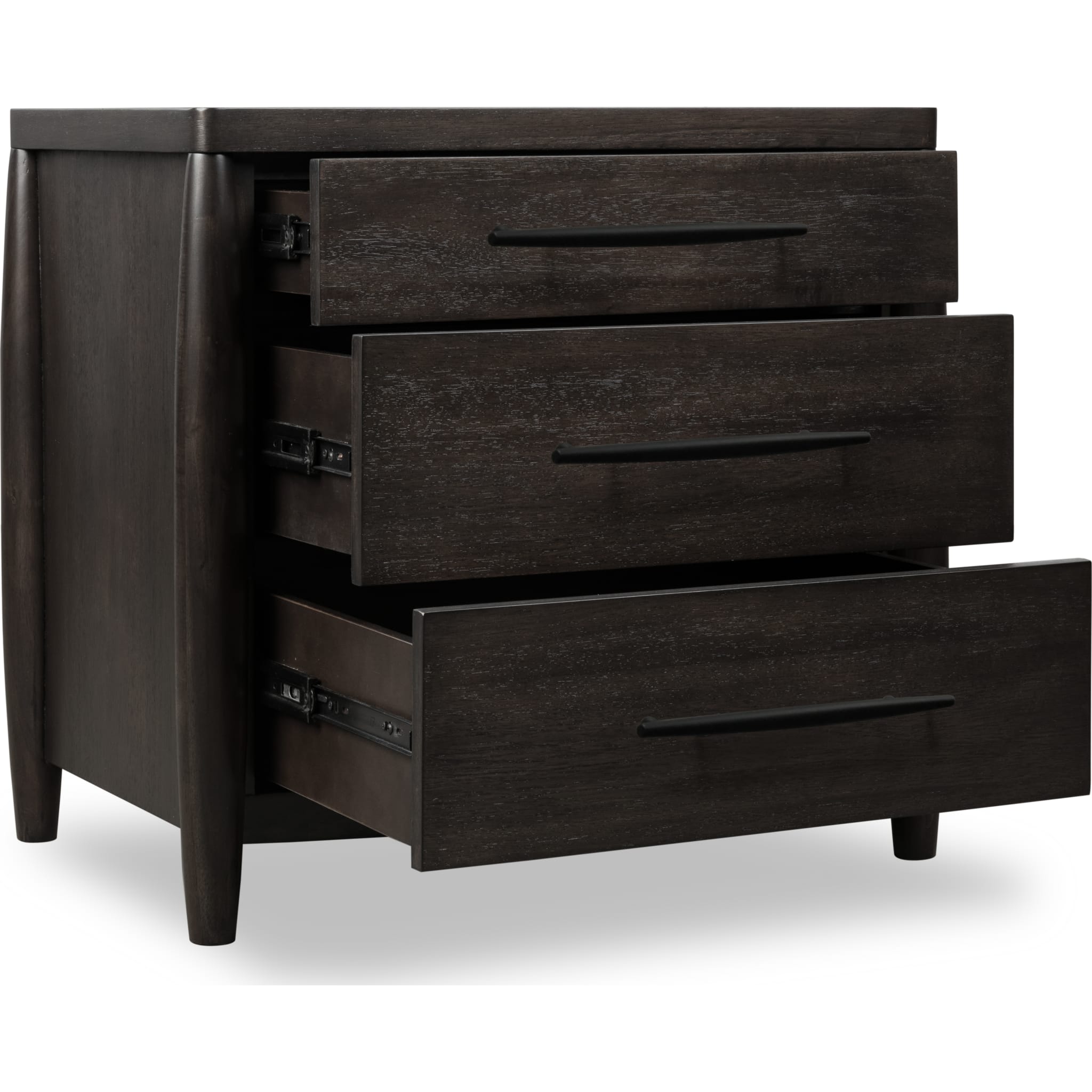 Koko Three Drawer Nightstand with Cord Management in Minx