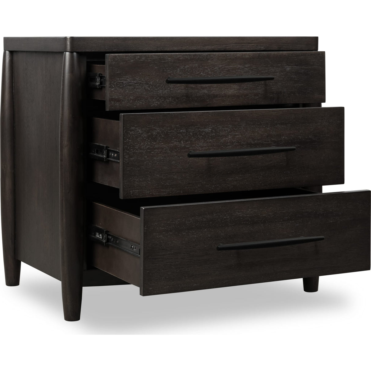 Koko Three Drawer Nightstand with Cord Management in Minx