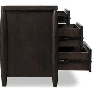 Koko Three Drawer Nightstand with Cord Management in Minx