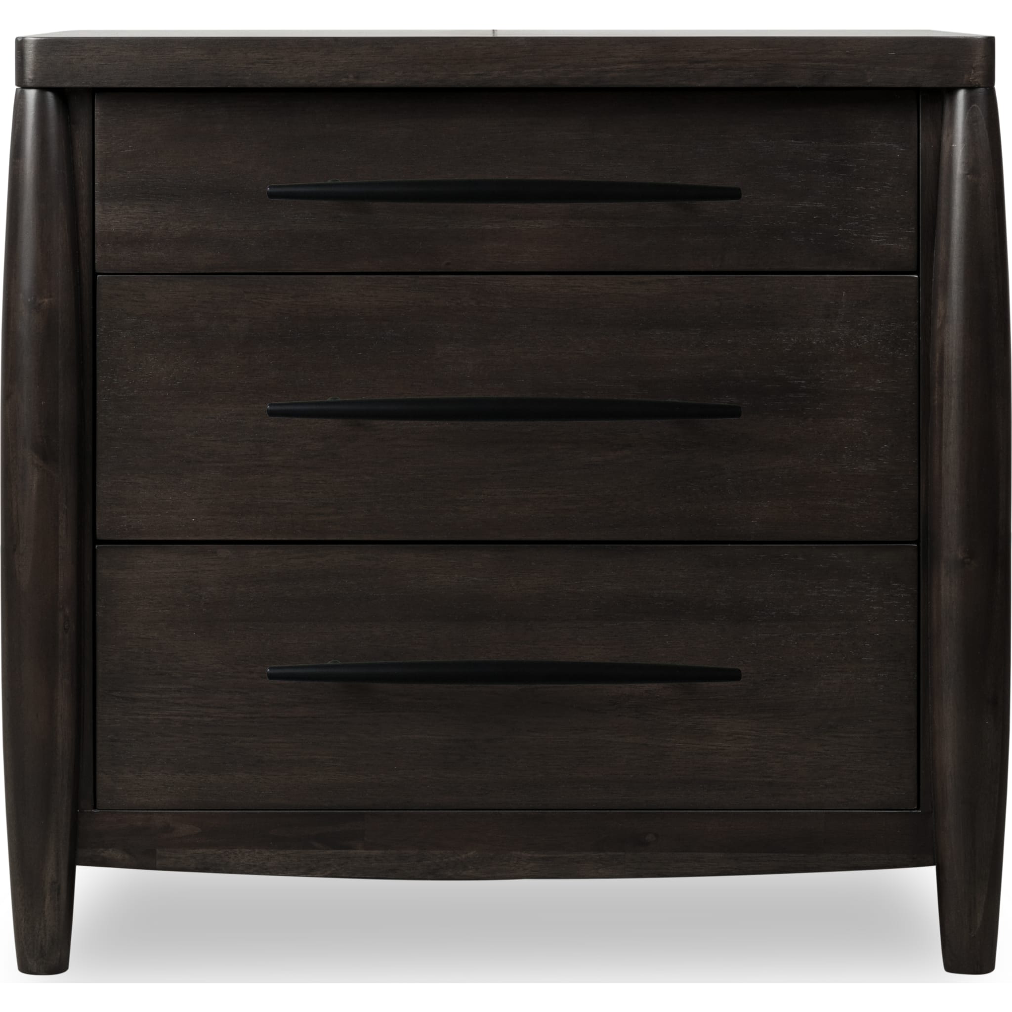Koko Three Drawer Nightstand with Cord Management in Minx