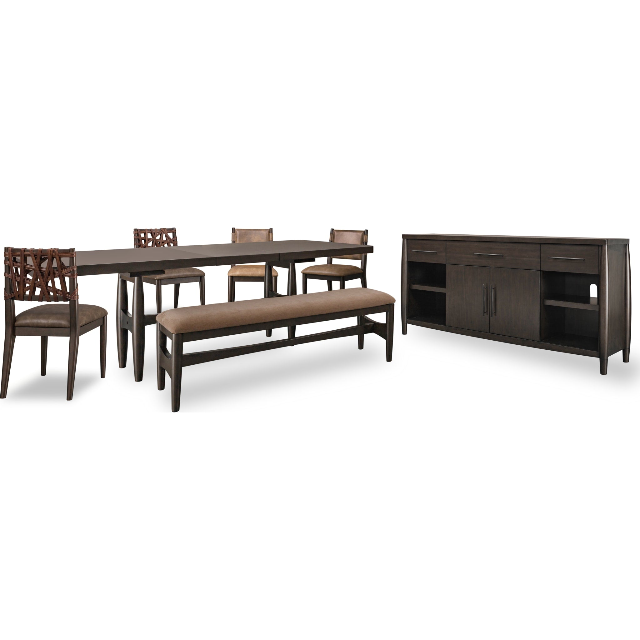 Koko Upholstered Dining Bench in Minx