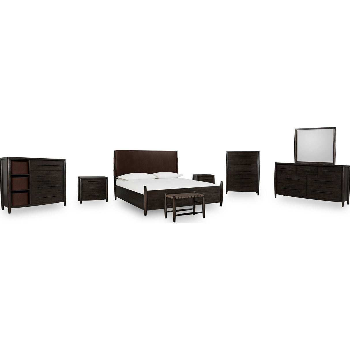 Koko Upholstered Panel Bed in Minx