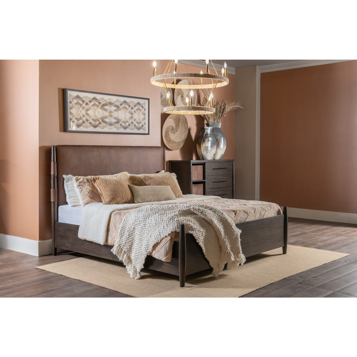 Koko Upholstered Panel Bed in Minx