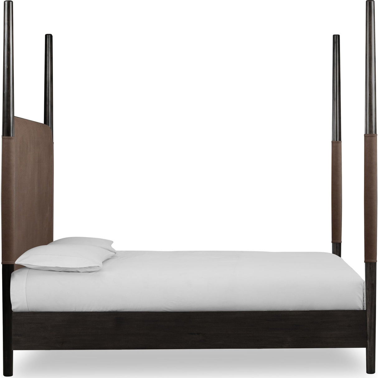 Koko Upholstered Poster Bed in Minx