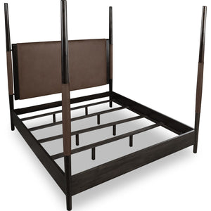 Koko Upholstered Poster Bed in Minx